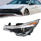 Halogen Headlight Assembly for Hyundai (2021â2022) Black Left Driver Clear Lens