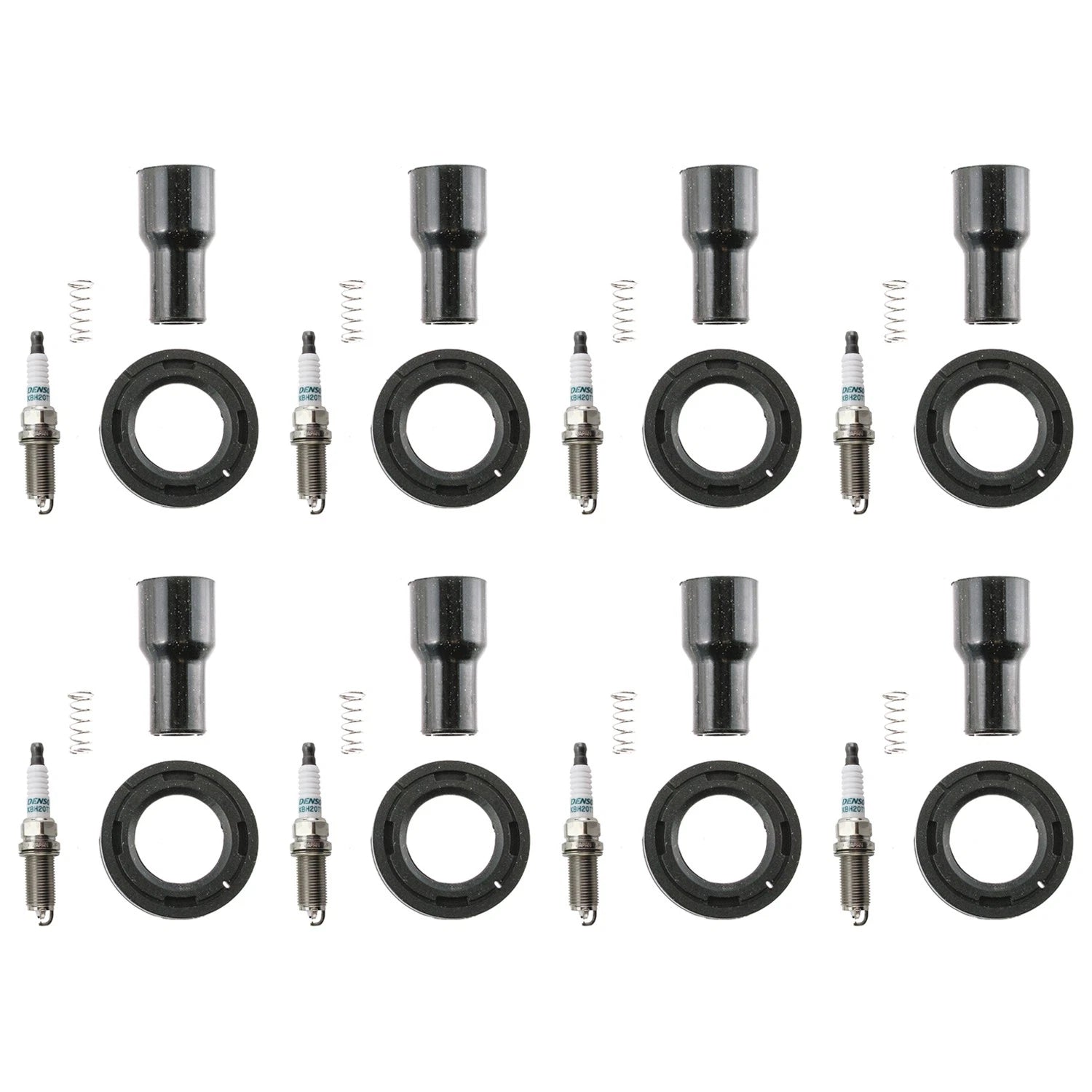 Set of 8 Denso Iridium TT Spark Plugs & Coil Boots for Lexus LS460 LS600h (2007–2017)