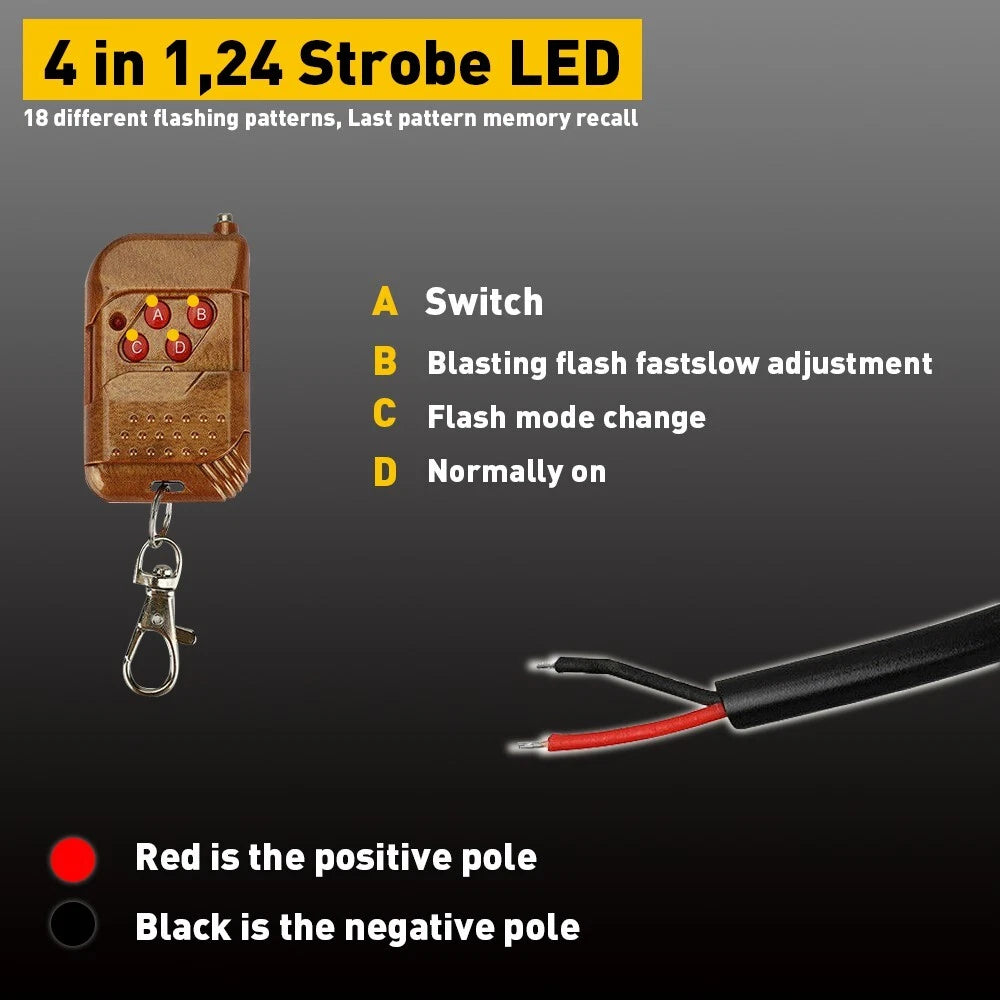 6LED Amber/White Hazard Flash Strobe Light for Trucks (USA)
