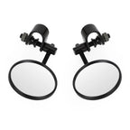 Clamp On 3" Round Black Mirrors for Cafe Racer Chopper Bobber