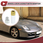 Set of 2 Wheel Lock Lug Nuts with 17 Teeth Anti-theft Key for Porsche Cayenne
