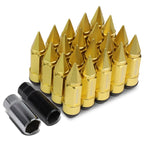20 PCS M12X1.5 Gold Aluminum Rim Lug Nuts with Caps for JDM Vehicles
