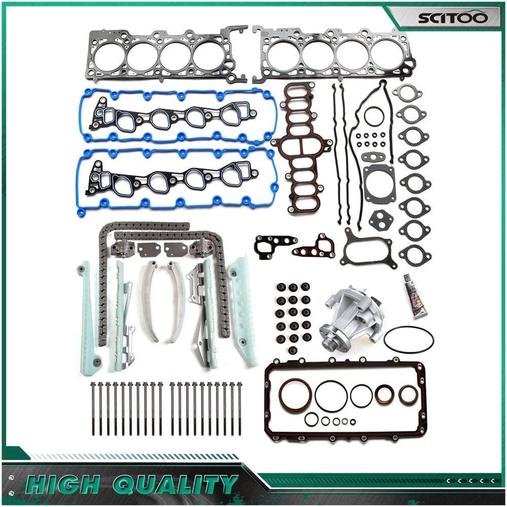 Full Gasket Set Timing Chain Kit Water Pump for Ford Expedition (1997–1999)