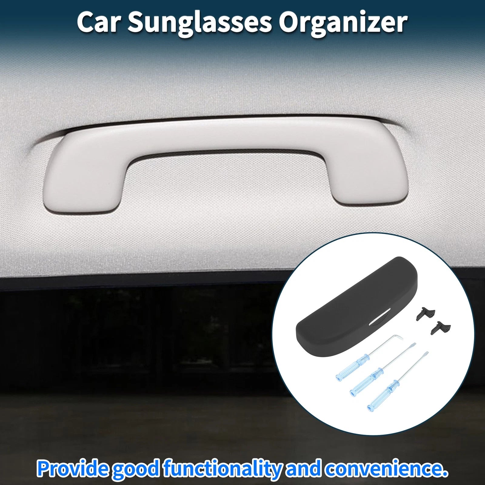 Sunglasses Case for Audi Q2 (2018–2020) Eyeglasses Holder Storage Box Black