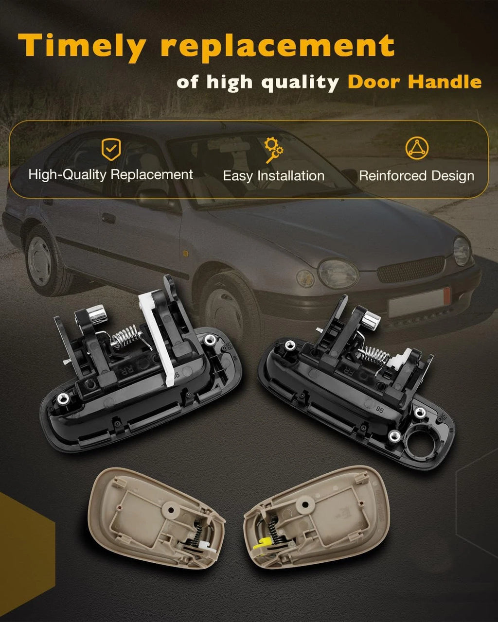 Door Handle Lock Cylinder Key Kit for Toyota Corolla (1998-2002)