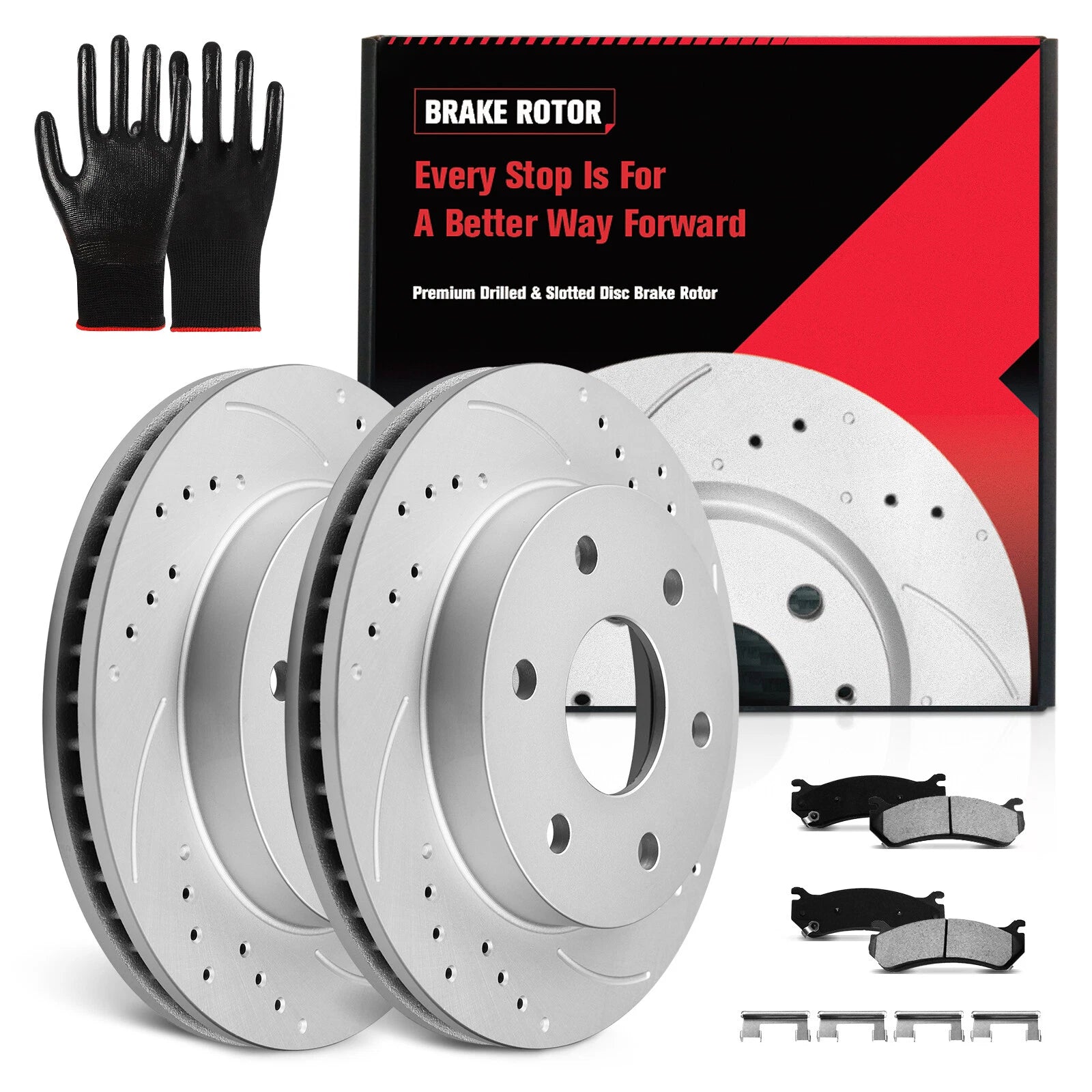 Front Drilled Brake Rotors & Ceramic Pads for GMC Sierra 1500 (2007–2023)