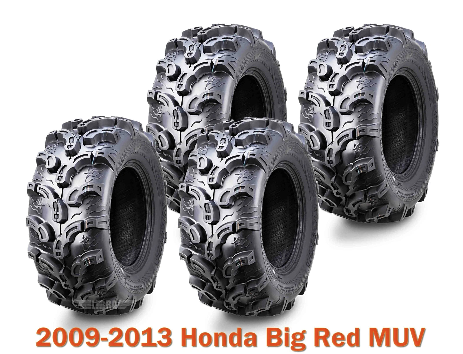 Set of 4 ATV Tires 25x10-12 for Honda Big Red MUV (2009–2013)