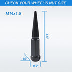 Set of 24 Black Spike Lug Nuts for Chevy Silverado Tahoe