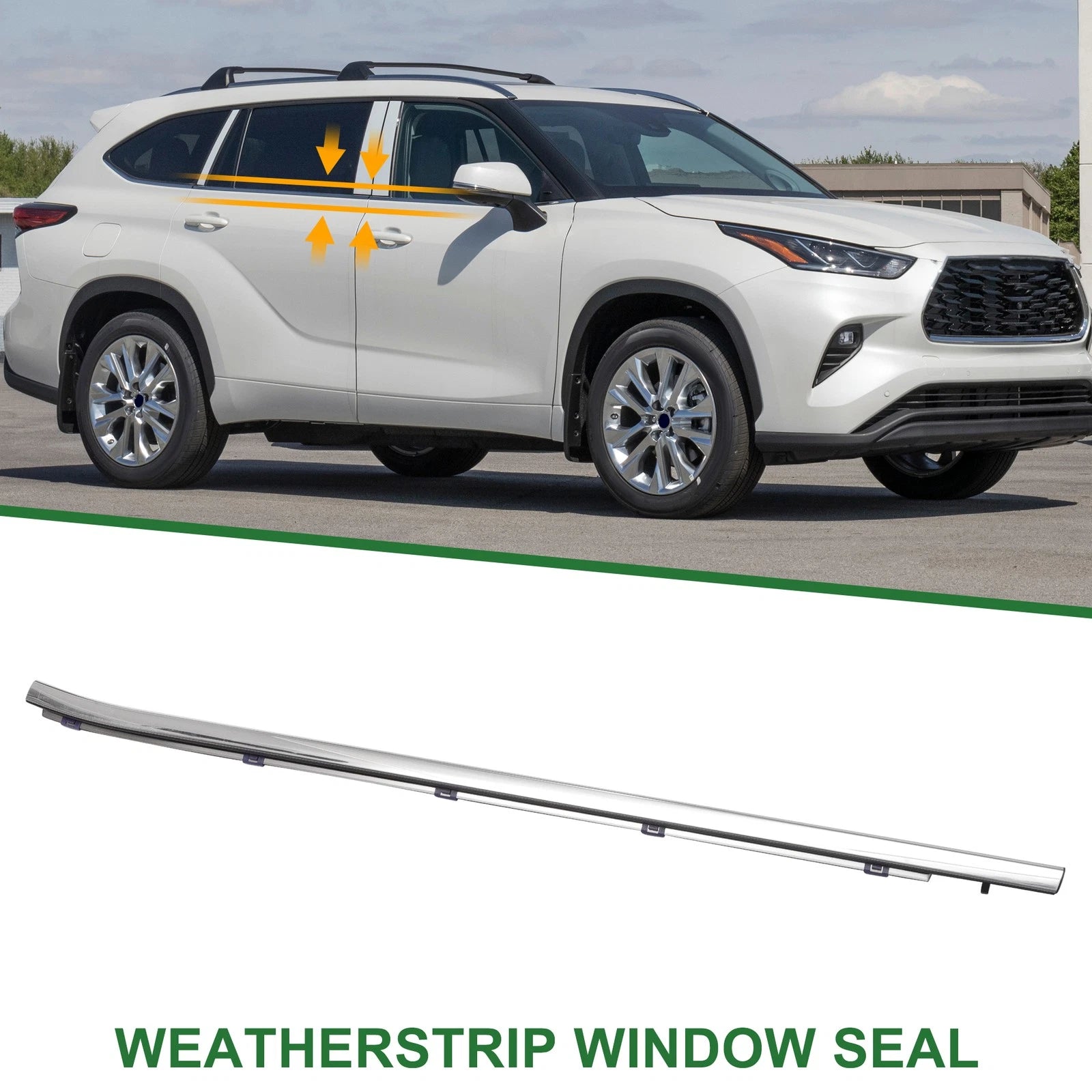 1pc Front Left Weatherstrip Window Seal No. 757200E080 for Toyota Highlander (2001–2007)