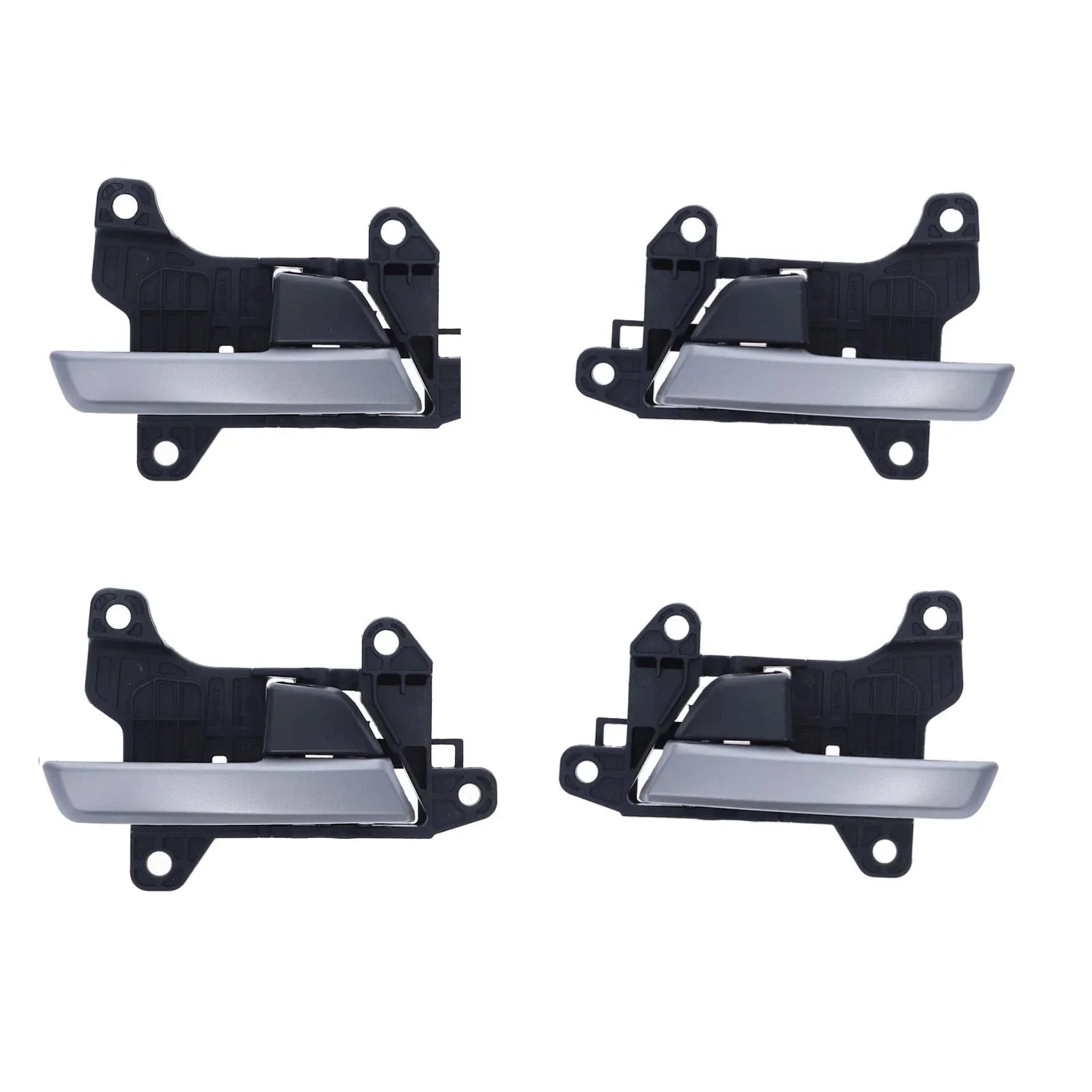 4pcs Silver Inner Door Handle, Black Base for Hyundai Elantra (2012-2016)