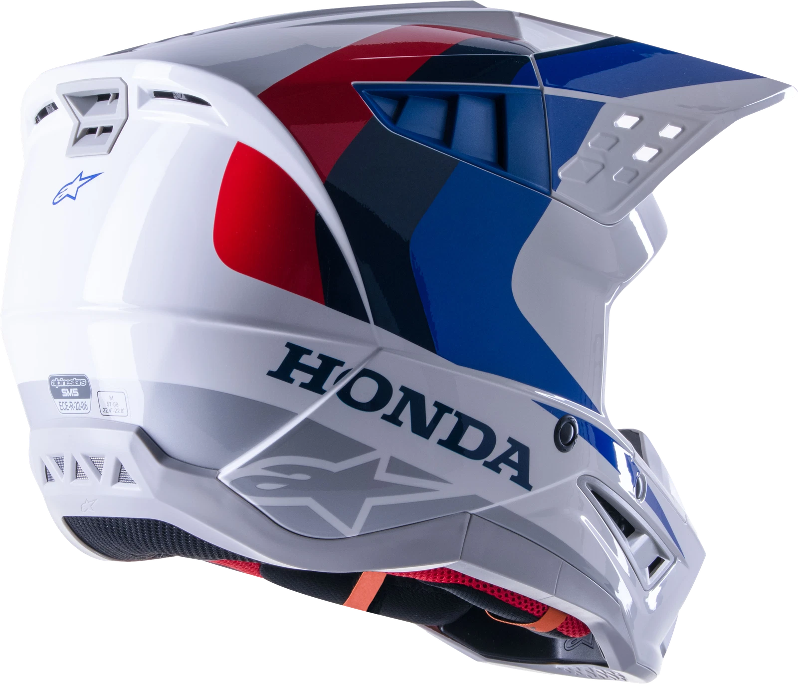 Alpinestars M5 Off-Road Helmet for Honda S (2020–2024) XL White/Blue/Red