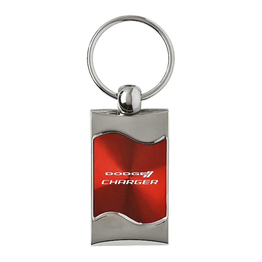 Red Rectangular Wave Keychain - Officially Licensed for Dodge Charger