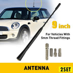Set of 2 Universal 9" AM/FM Radio Roof Antennas for Cars
