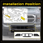 Front Bumper Grille Trim Panel & License Plate Bracket for Ford F150 (2021–2023)