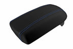 Leather Console Lid Armrest Cover for Kia Sportage (2011–2016) Blue Stitch