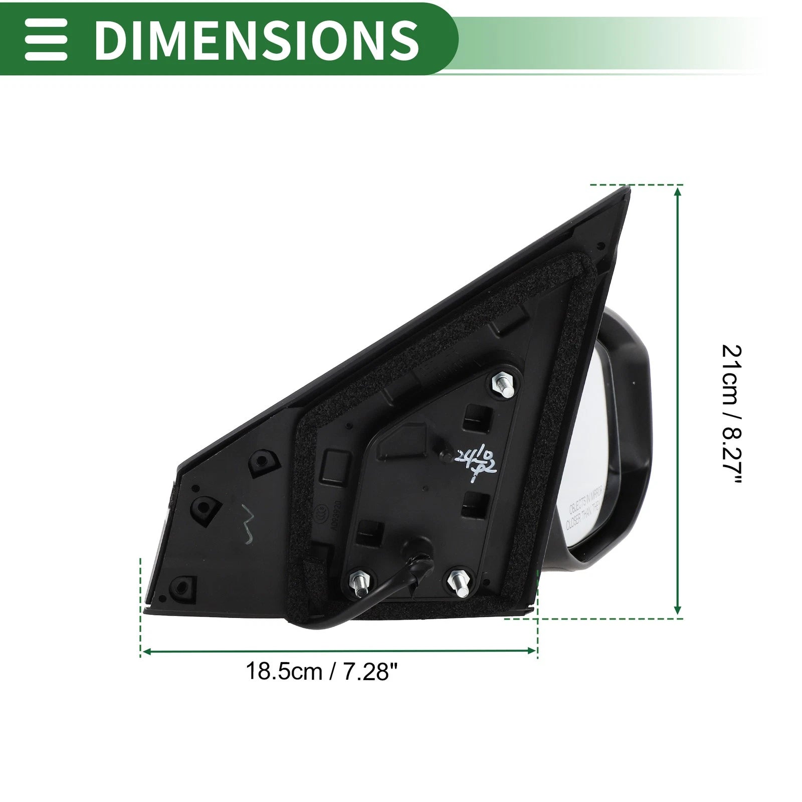 Right Side Door Mirror for Nissan Sentra (2013–2015) Manual Folding Black