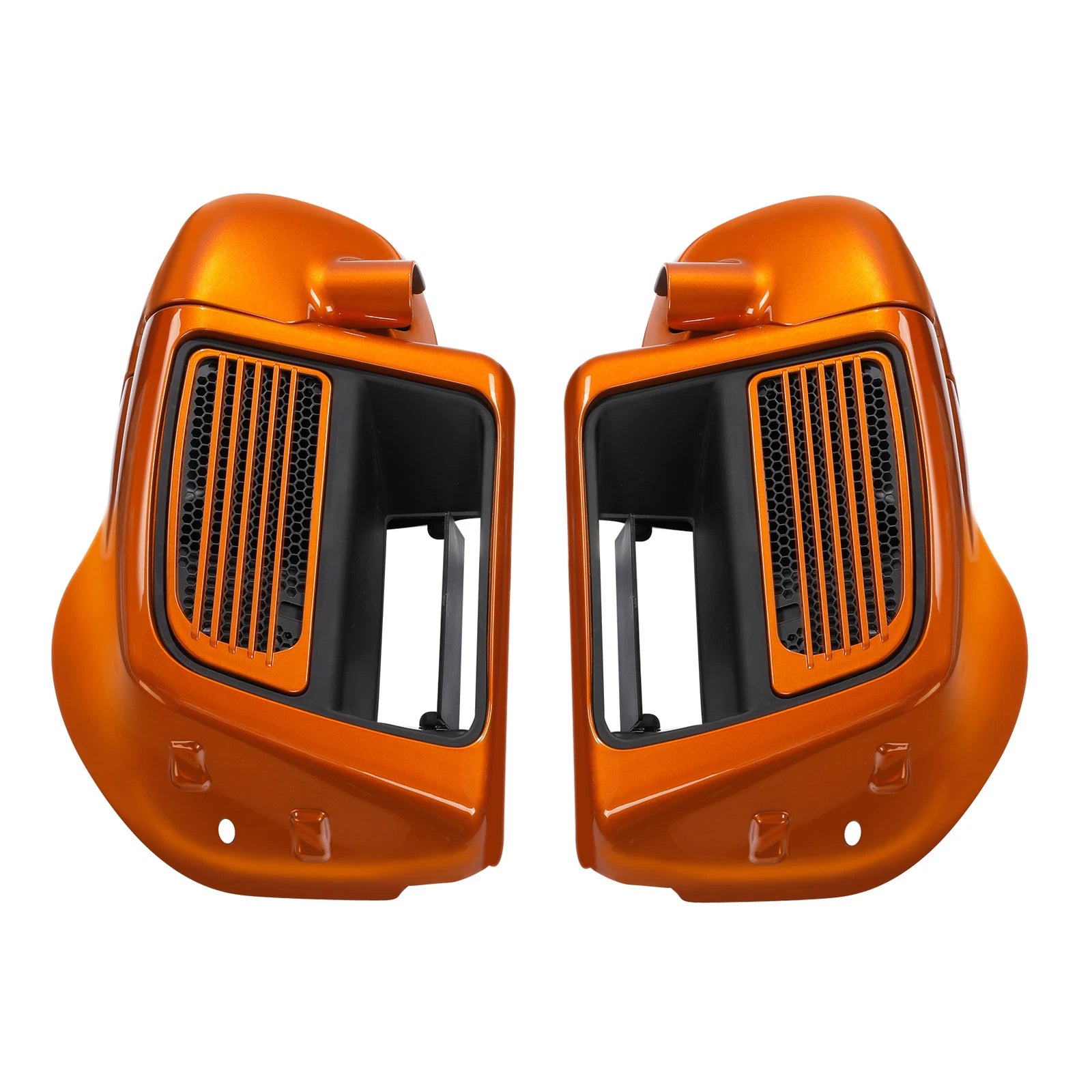 Lower Vented Fairings for Harley Touring (2014–2023) Scorched Orange/Black Denim