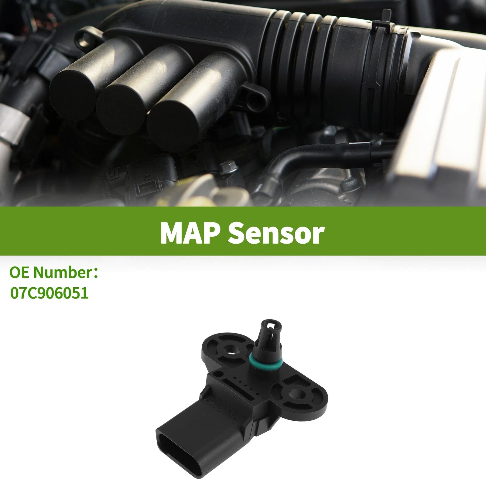 MAP Sensor for Audi A3 Quattro (2008–2009) No. 07C906051