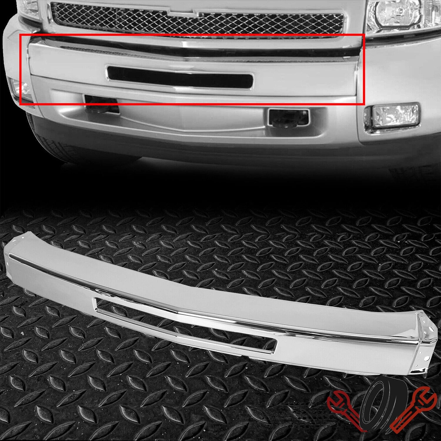 Front Bumper Impact Face Bar for Chevy Silverado 1500 (2007–2013)