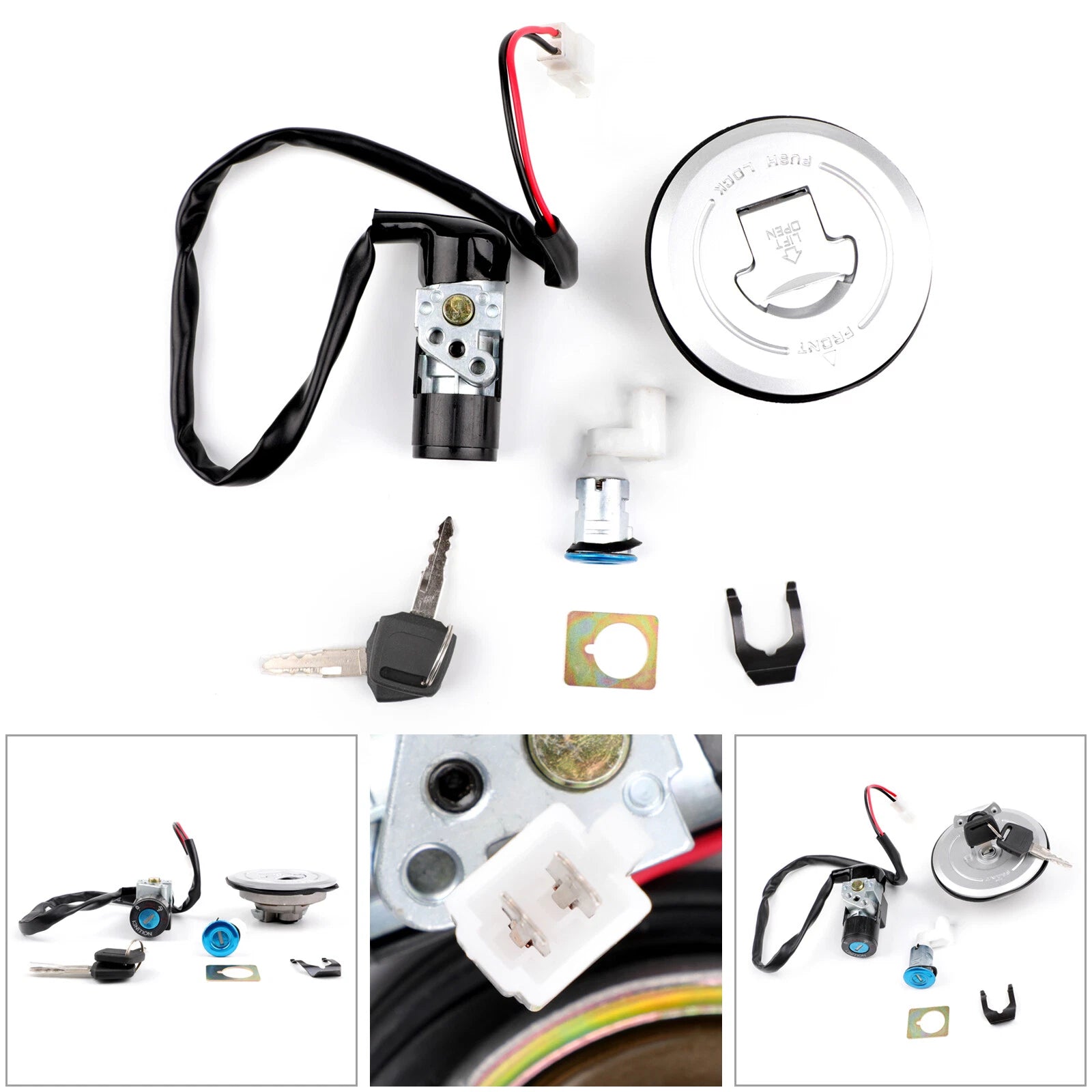 Ignition Switch Fuel Gas Cap Seat Lock Key Set for Honda CBR125R (2004–2010)