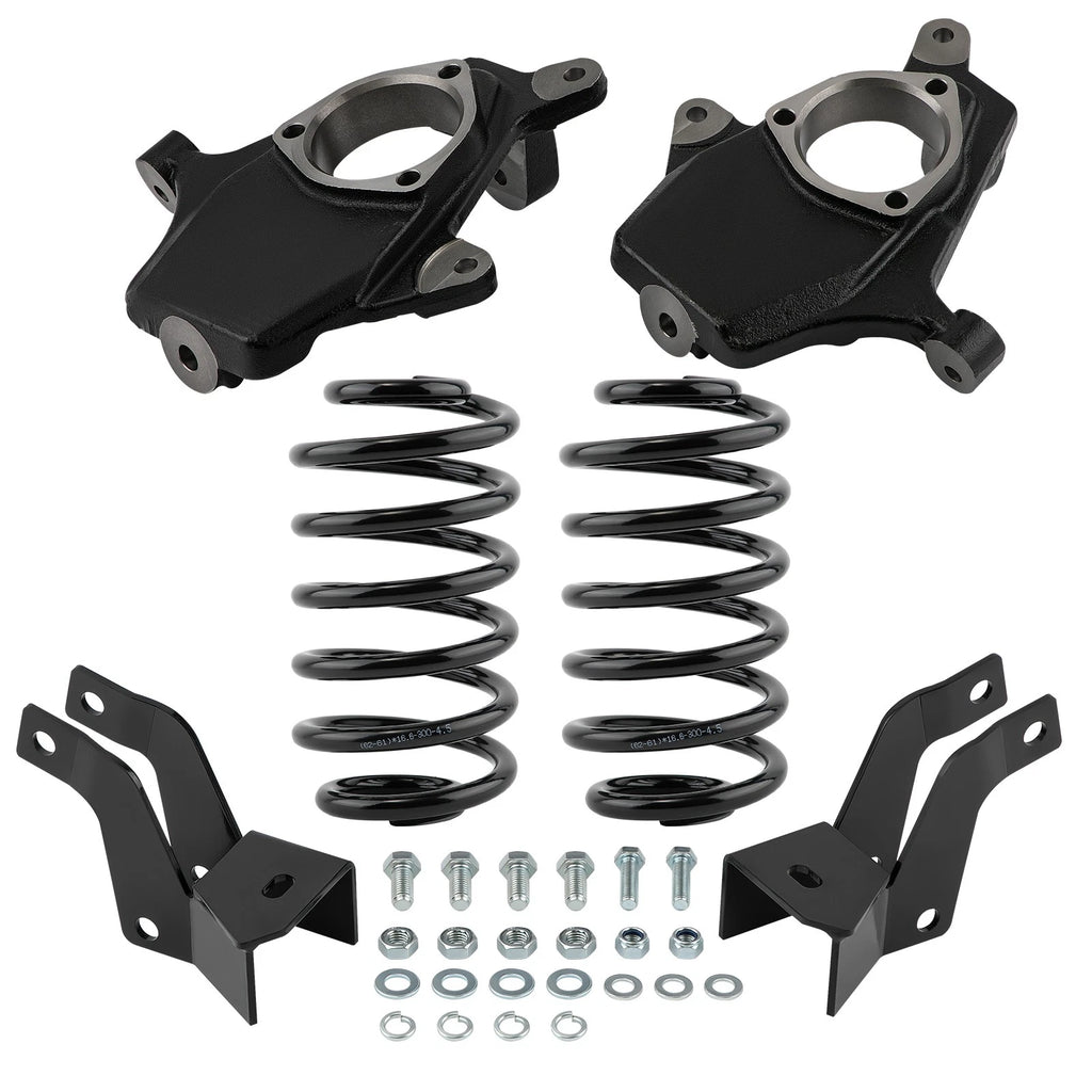 2" Front 4" Rear Drop Spindle Lowering Kit for Chevy Suburban (2007–2014)