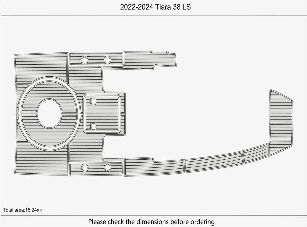 EVA Pads for Tiara 38 LS Swim Platform Cockpit Boat (2022–2024)