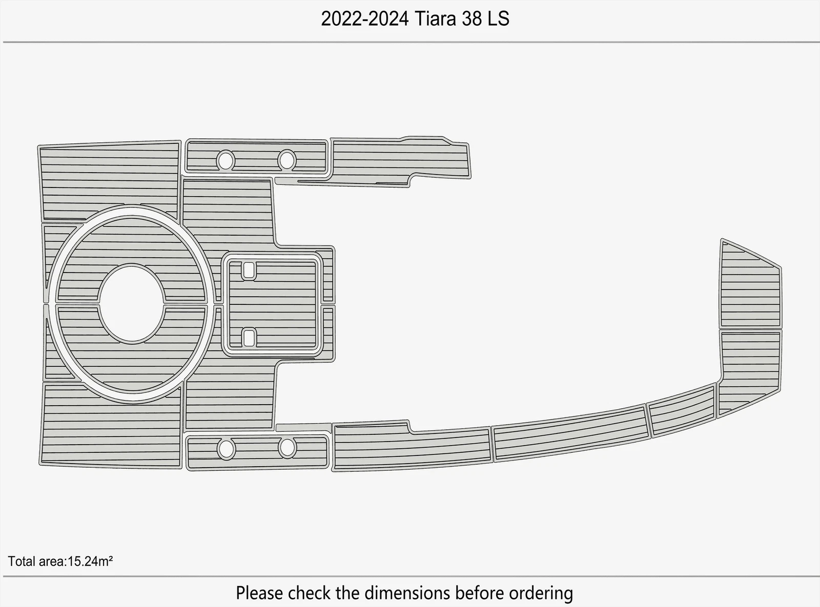 EVA Pads for Tiara 38 LS Swim Platform Cockpit Boat (2022–2024)