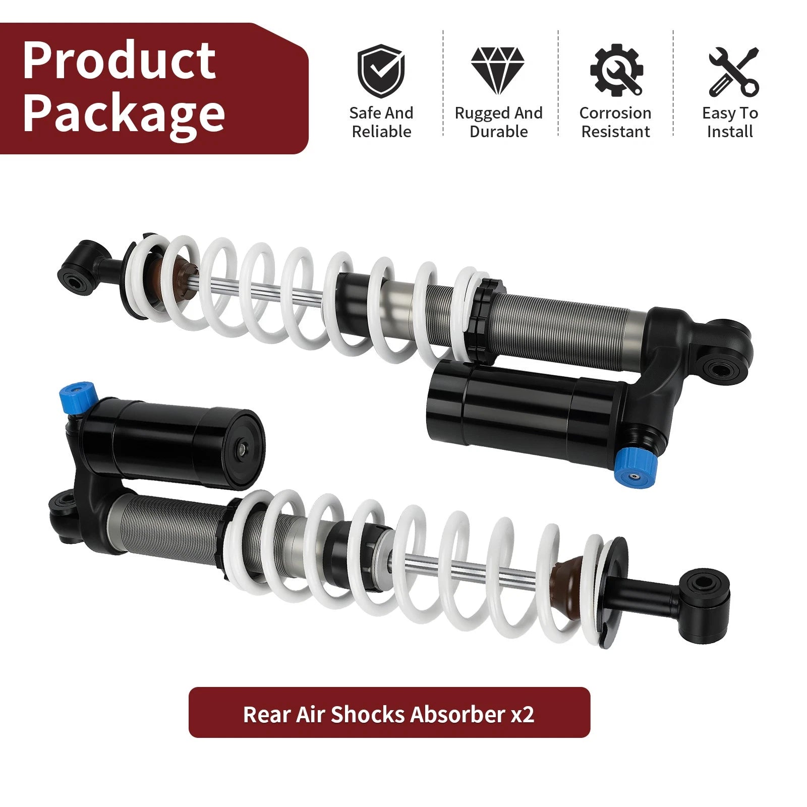Set of 2 Rear Shock Absorbers for Polaris Sportsman 550 (2009–2014)