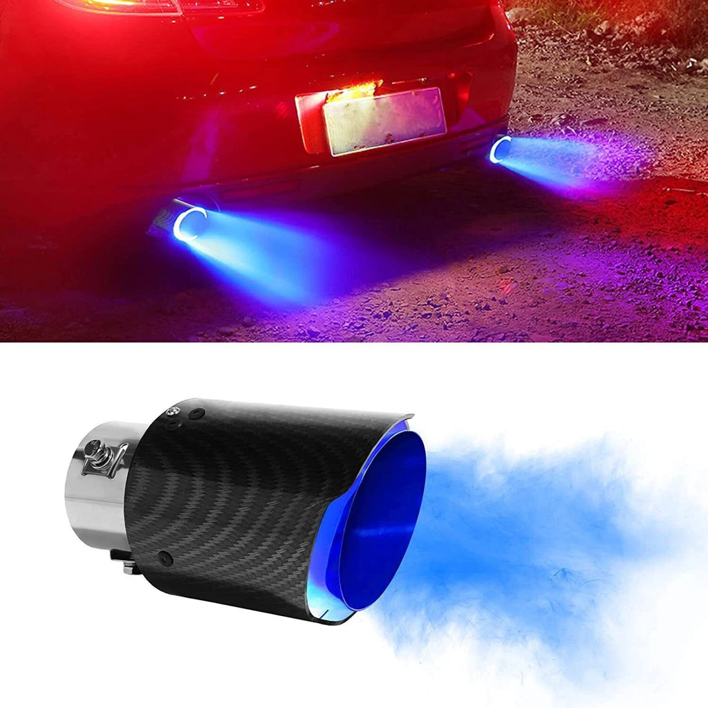 LED Luminous Muffler Tip Tail Pipe for Universal Cars (Carbon Fiber)