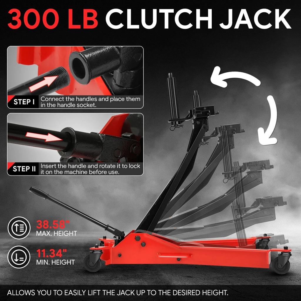 Clutch Jack Floor Jack Pump Handle for Universal Use (11.3-38.6in, 300lbs)