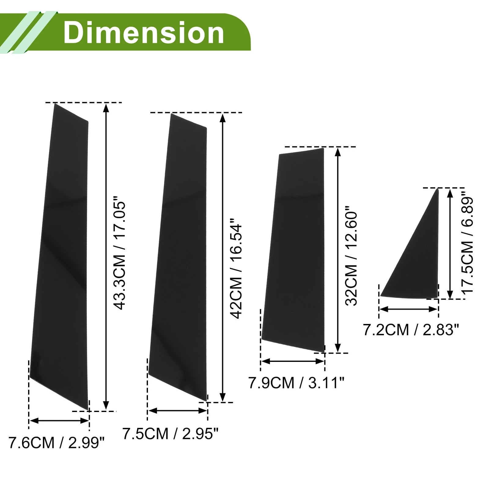 8 Pcs Pillar Window Trim for Nissan Murano (2015–2023) Black