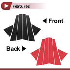 6 Pcs Door Pillar Window Trim for KIA Cerato (2009–2012) Black Carbon Fiber
