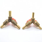 3 Way Shut Off Ball Valve Y Shaped Tee Connector for OD8/10/12mm