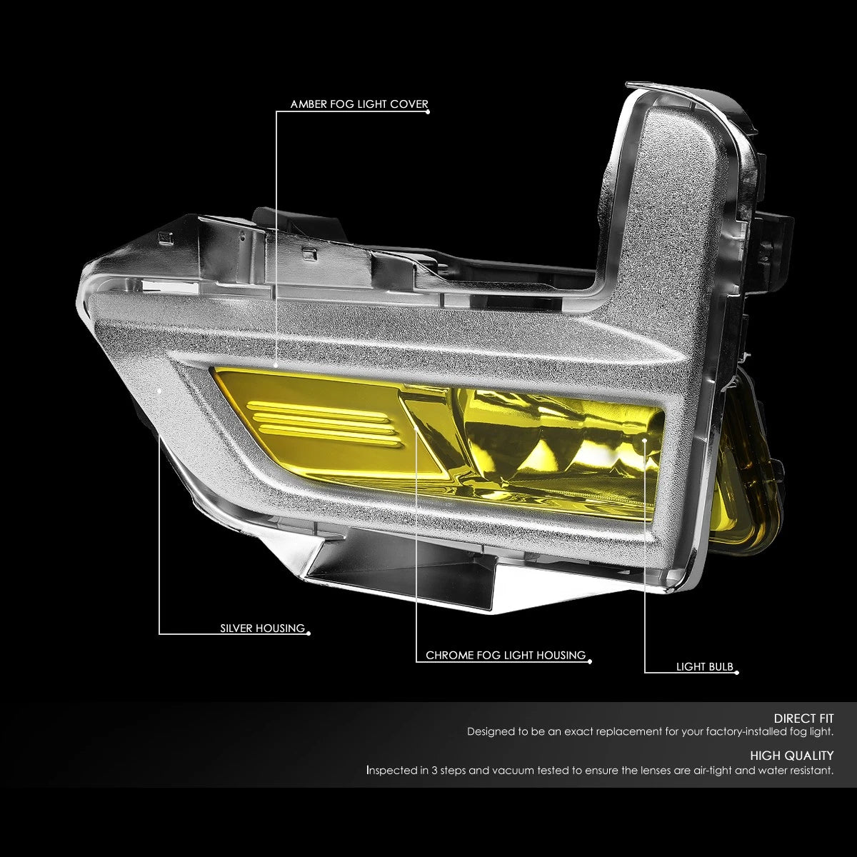 Pair of Amber Lens Front Bumper Fog Lights for Nissan Rogue (2017–2018)