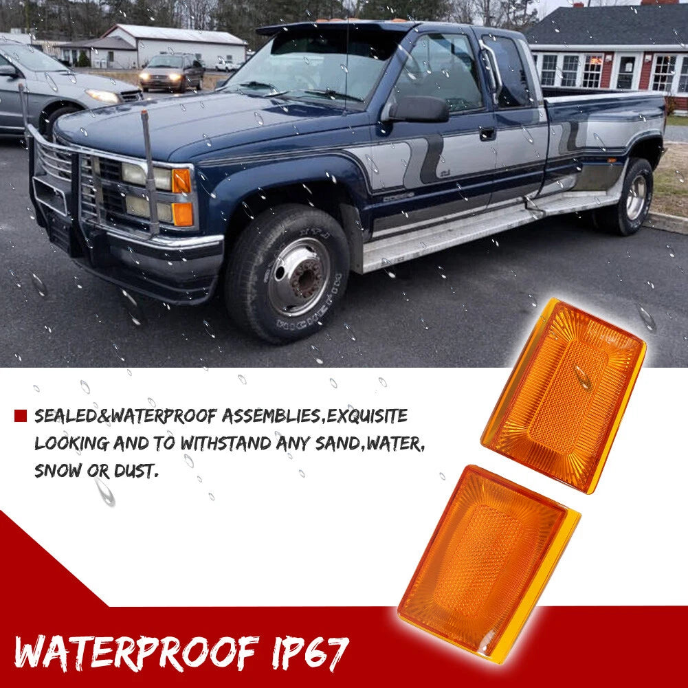 Set of 4 Amber Front Side Marker Lights for Chevy C/K 1500 (1988–1993)
