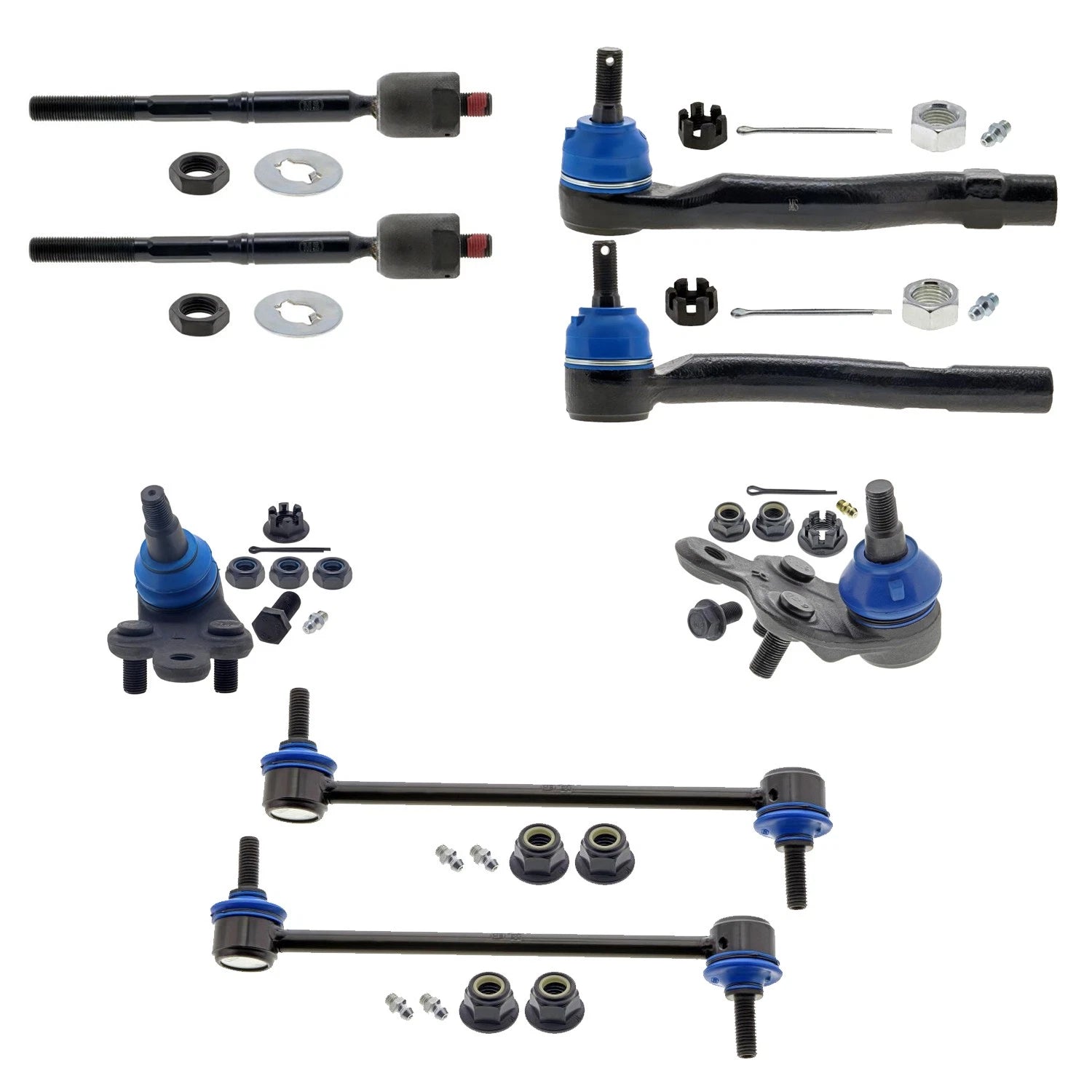 Set of 4 Mevotech Supreme Tie Rod Ends Sway Bar Links for Toyota Camry