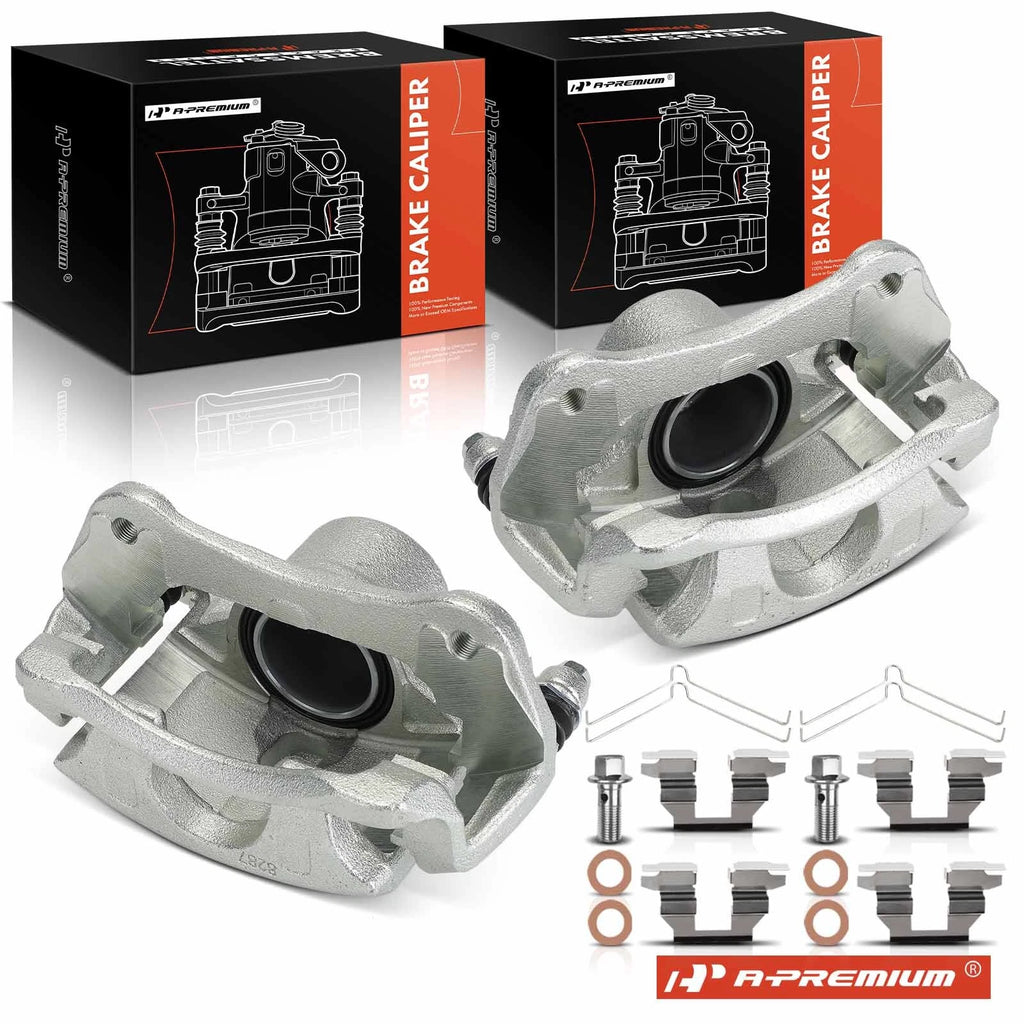Pair Front Brake Calipers with Brackets for Honda Civic (2012–2015)