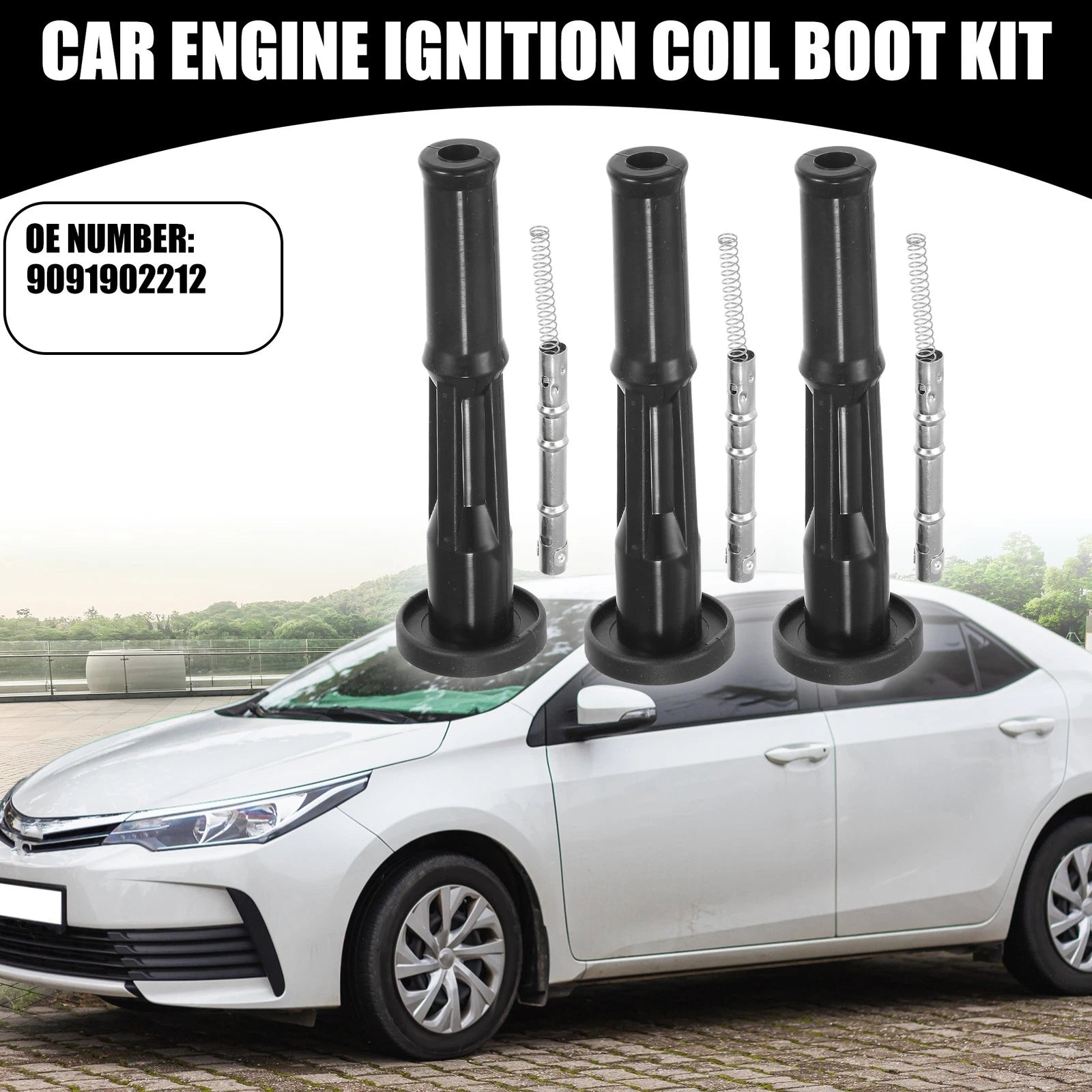 Set of 3 Engine Ignition Coil Boot Kit No. 9091902212 for Toyota 4Runner (1996–2002)