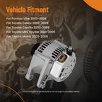 80Amp Alternator for Toyota Corolla 1.8L, Matrix, Pontiac (13878, 27060-0D110)