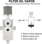 1L Aluminum Baffled Oil Catch Can for Universal Applications (2 Port)