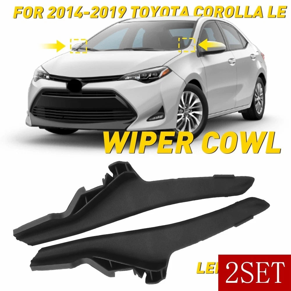 Set of 2 Front Wiper Side Cowl Extension Covers for Toyota Corolla (2014–2019)