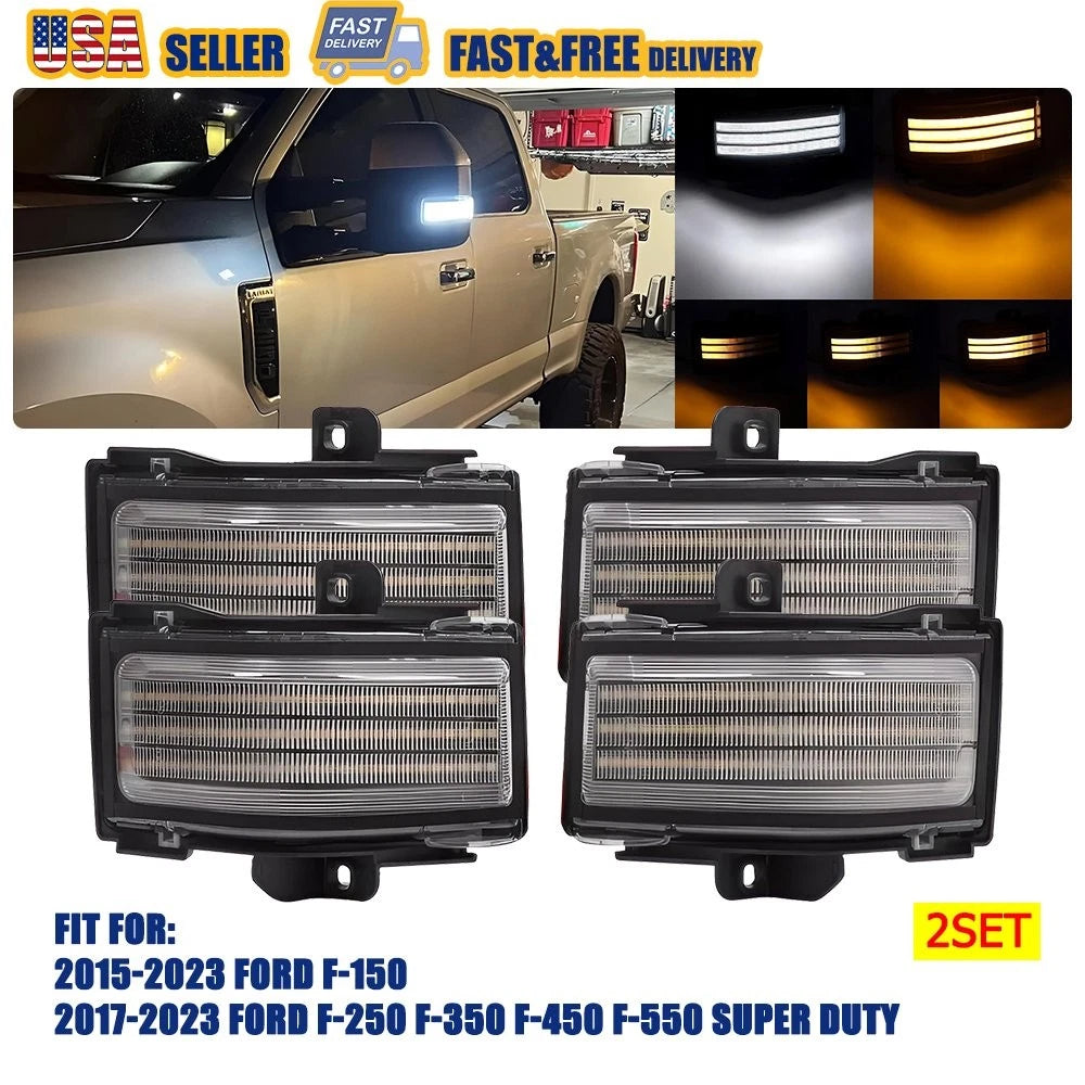 2X Dynamic LED Side Mirror Light for Ford Super Duty F250 F350 F450 F550 (2017–2023)