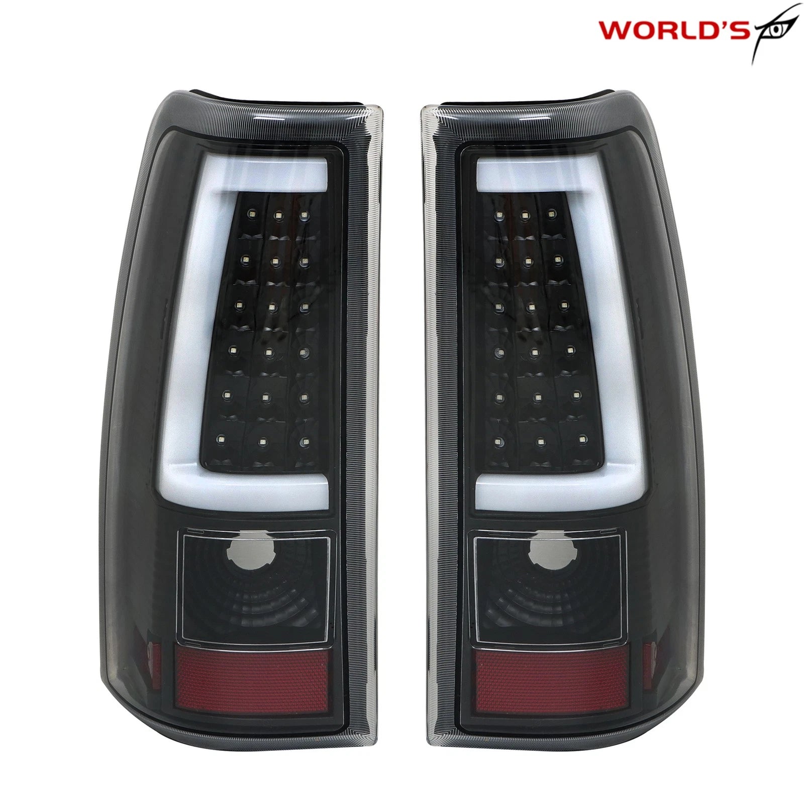 Black LED Tube Tail Lights for Chevy Silverado 1500 2500 3500 (2003–2006)