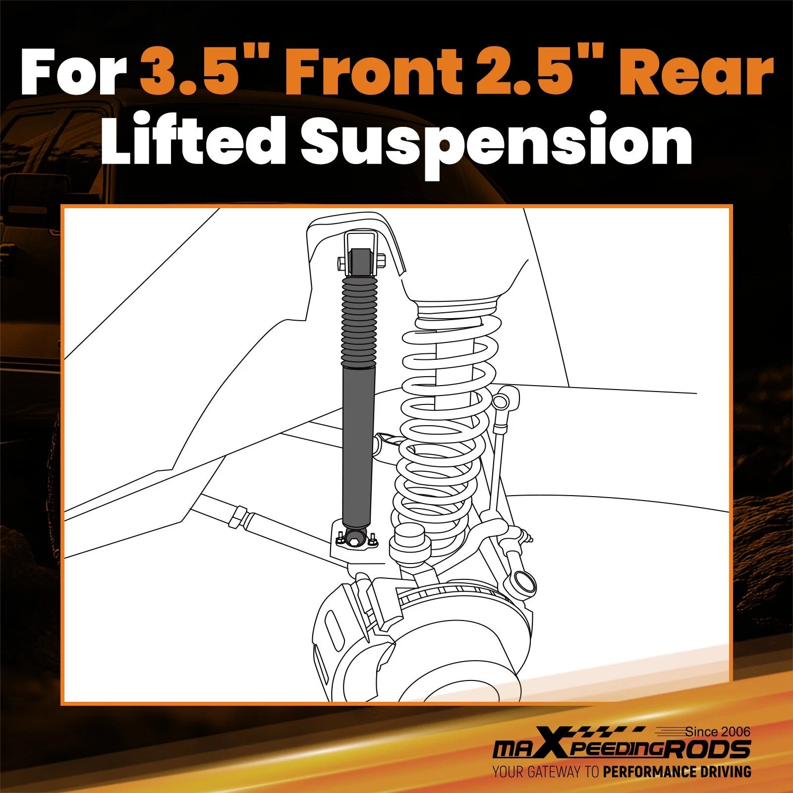 3.5" Lift Kit with Lift Struts for Chevy GMC 1500 2WD 4WD (2019–2025)
