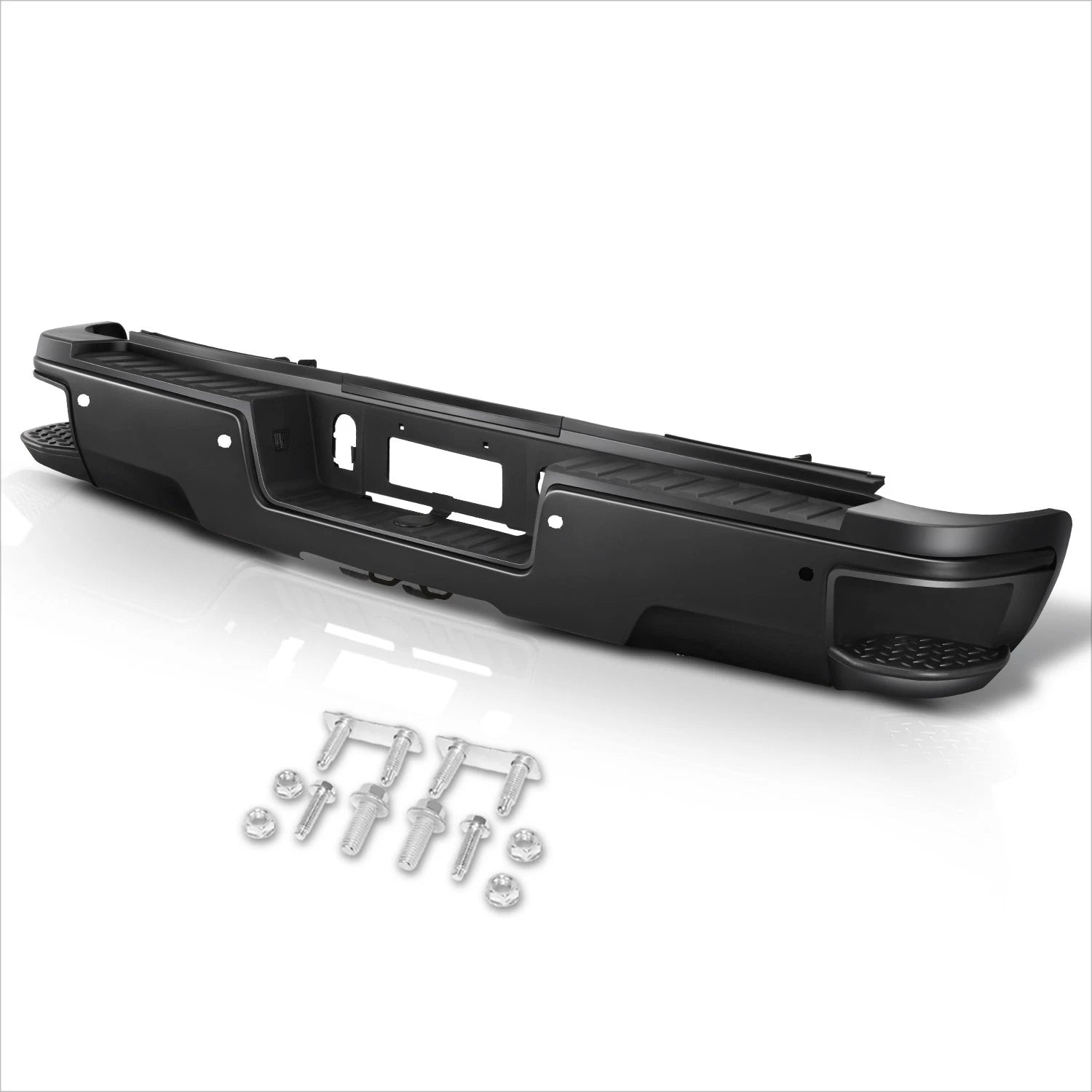 Rear Step Pad Bumper for Silverado/Sierra 2500 3500 HD (2015–2019) w/Park Sensor Holes