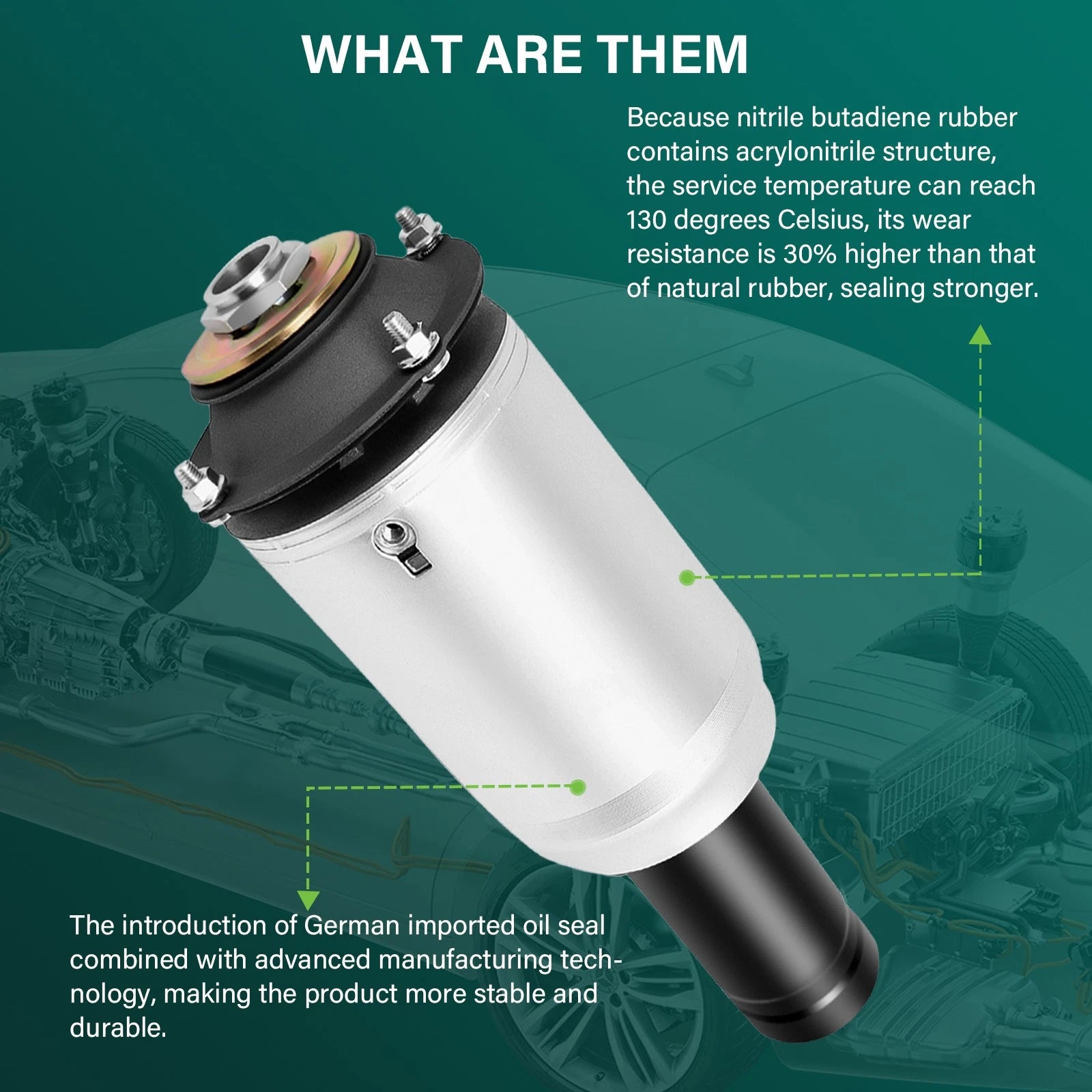 Front Left Air Suspension Spring for Bentley Continental GT, GTC, Flying Spur (2003–2023)
