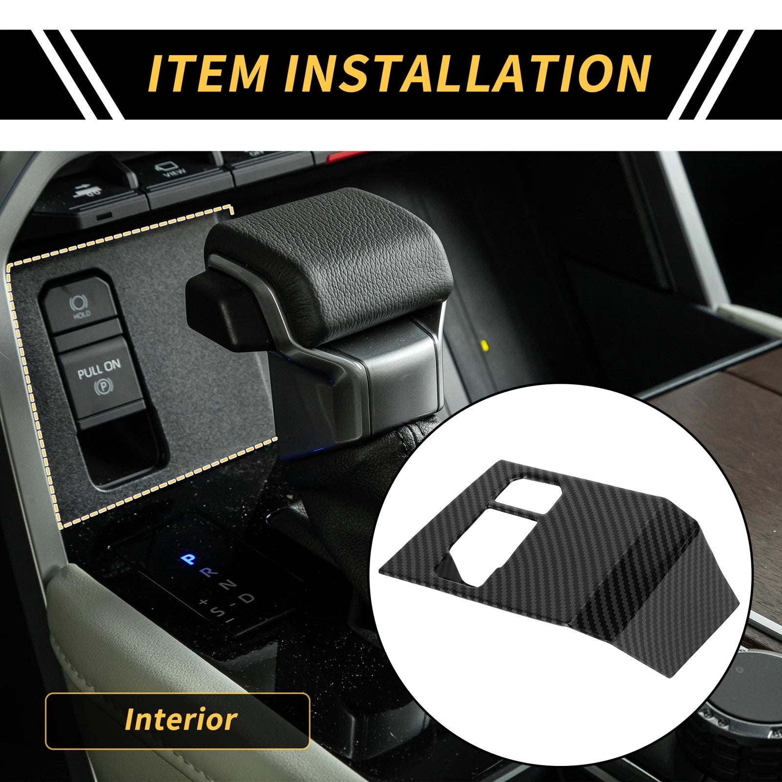 Carbon Fiber Pattern Handbrake Frame Cover for Toyota Tundra (2022–2024)
