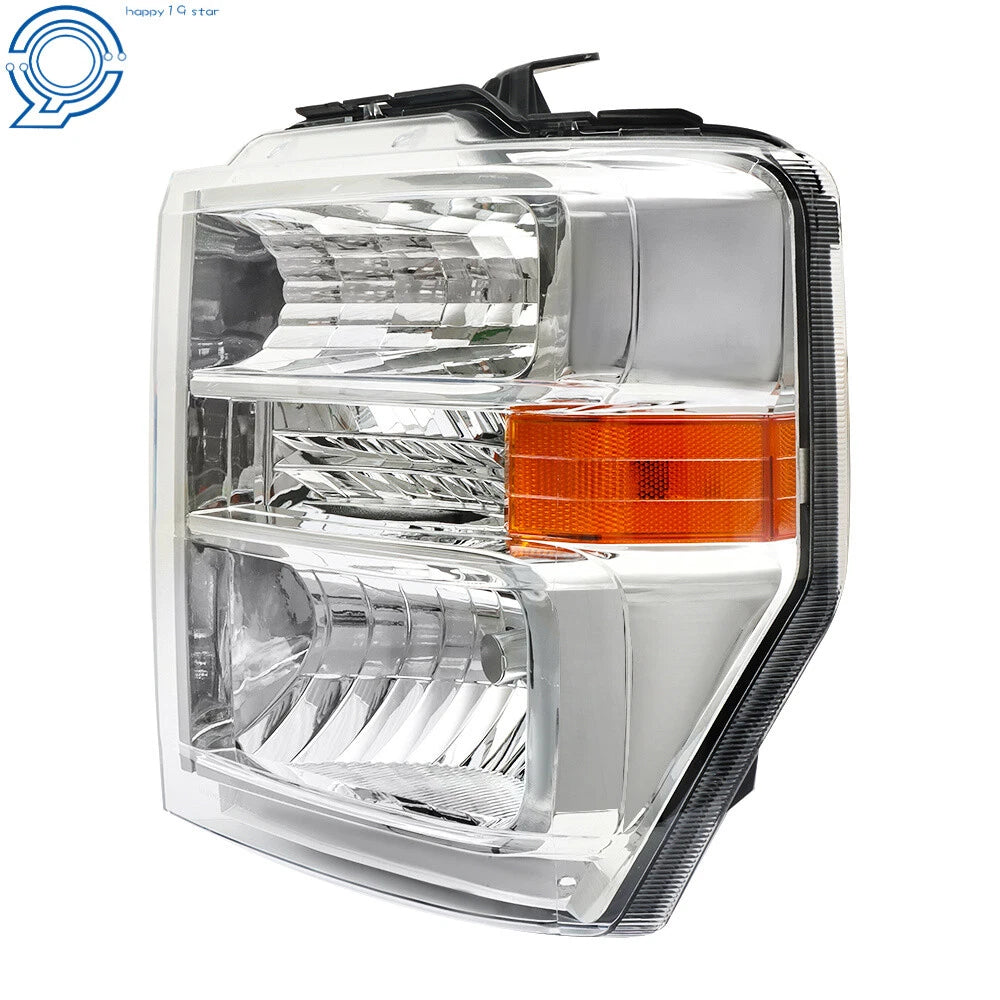 Left Headlight for Ford E150 E250 E350 E450 (2008-2014) Chrome Halogen