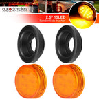 Pair of 2.5" Round LED Side Marker Turn Tail Signal Lights for