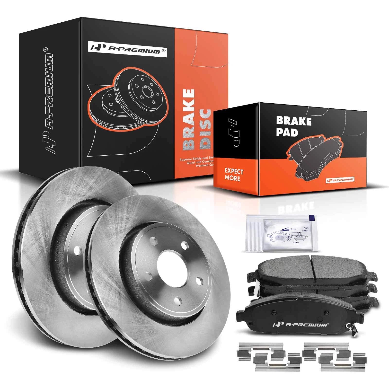 Front Disc Brake Rotors & Ceramic Pads for Jeep Grand Cherokee (2005–2010)
